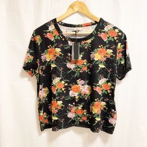 Buffalo David Bitton Cropped Floral Top NWT Small